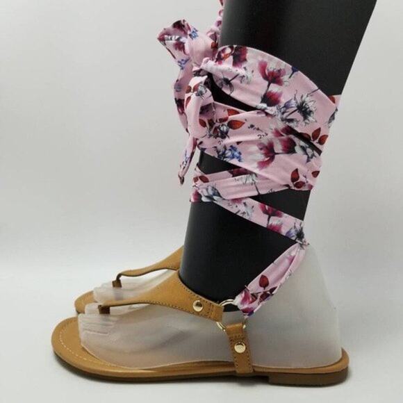 Ana A New Approach Sailor Floral Tie Gladiator Sandals Size 7.5 M - Picture 2 of 12